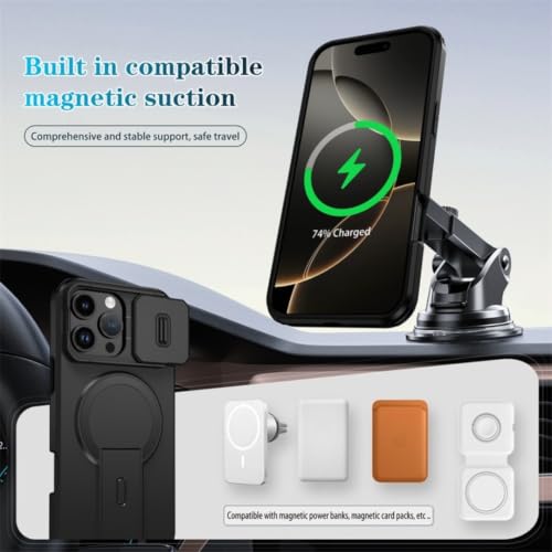 Étui de chargement sans fil magnétique iPhone 11 Pro orange avec support