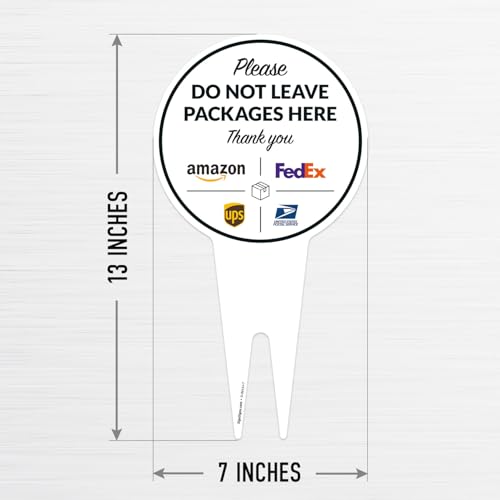 Image of Package Delivery Sign, Delivery Instructions Do Not Leave Package Here Sign, 7x13 Inches Round Shape, Aluminum Composite Made in USA by Sigo Signs