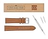 VintageTime Watch Straps - Sorrento Italian Smooth Calf Leather Semi Shine Finish Bracelet | Stainless Steel Buckle | Choice of Width & Colours | 18mm, 20mm, 22mm and 24mm Bands (18mm, Tan) #1