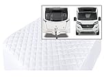 CARAVAN/MOTOR HOME ISLAND BED QUILTED FITTED MATTRESS PROTECTOR (Hand Made to order) (8" (20cm Depth))