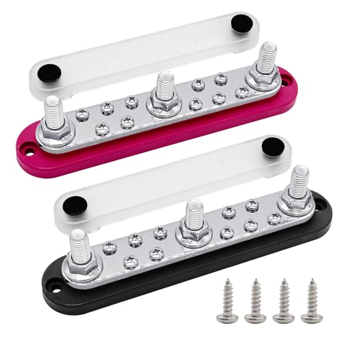 Ampper 12V-48V DC 300A Marine Bus Bar with 3x M10 & 10x M4 Screws