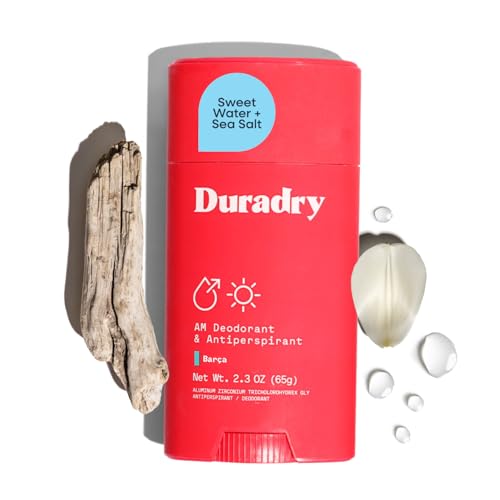 Duradry Clinical-Strength Antiperspirant Deodorant for Women and Men – Clean Formula with Natural Ingredients – Odor and Excessive Sweat Protection for Armpits – Barca (SweetWater + Sea Salt)