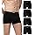 wirarpa Calzoncillos Bóxer para Hombre de Algodón Suave, Cómodos, Ajustados y sin Abertura, Pack de 4 Negro Talla M