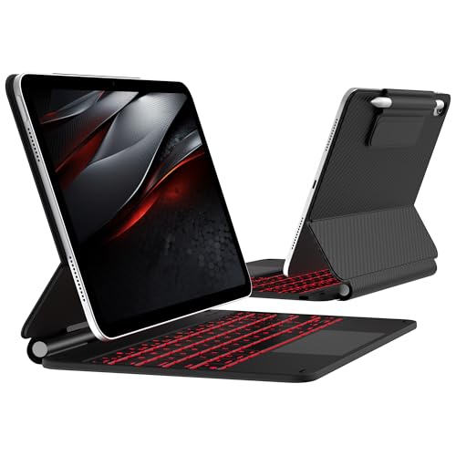 Image of typecase Edge Keyboard Case for iPad 11th Gen A16 (2025) & 10th Gen 10.9 inch (2022) - Multi-Touch Trackpad, 11-Color Backlit Magic-Style Keyboard - Floating Magnetic Stand, Pencil Holder - Carbon Fiber