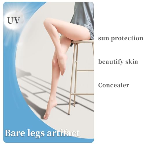 UV Protection Tights for Women,skin beauty socks, Thin Sheer Design, Anti-Snag Pantyhose, 2 Pack, fair skin2