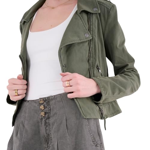 MARRAKECH Layla Cotton Knit Women's Moto Jacket - Lightweight Zip-Up with Stretch Fabric and Pockets for Travel or Daily Wear3