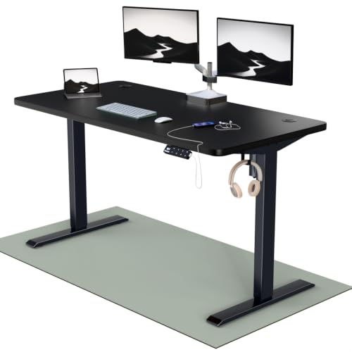Image of Intellidesk Eco - Electronic Height Adjustable Desk | 80Kg Weight Capacity | New Touch Controller with 3 Presets | 5-Year Warranty| E1 Grade Low VOC 25mm Table Top (Black+Black, 24 * 48 inches)