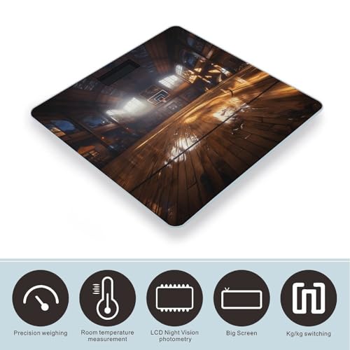 Báscula digital para baño con pantalla LCD brillante miniatura 3