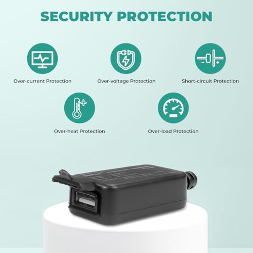 Image of SIMTAC RAPIDRIDE Quick Charger 3.0 with Universal Fitment For Bikes & Scooters, With USB Type A, Black