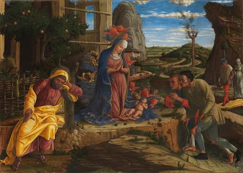 Toile Peinture Murale l'Adoration des bergers d'Andrea Mantegna Impression 60x90cm