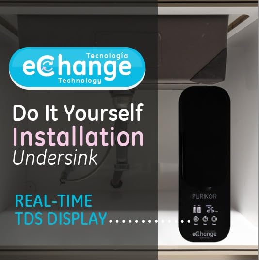 Purikor PK-EASY-600N-Under Sink Reverse Osmosis System, 4 Stage Tankless, Purified Unit Water Filter, NSF/ANSI 372 & 58 Certified, Smart 360 LED Faucet, 600 GPD
