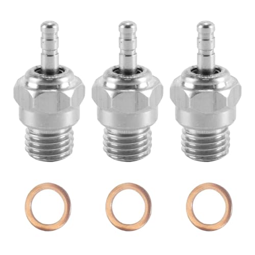 Durlo Lot de 3 bougies de préchauffage RC 70117, pièces de rechange pour moteur Nitro N3 à étincelle moyenne pour voiture, camion et buggy RC 1/8 et 1/10