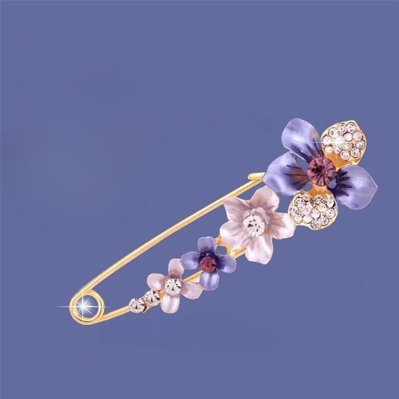 Épingles de Couverture très résistantes, Grandes épingles de sûreté, 75 × 25 mm, 10 épingles de sûreté, épingles Tulipes, épingles Roses,(Bauhinia Purple)