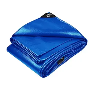 Xillion 250 GSM Heavy Duty Tarpaulin Extra Strong, Strengthen Eyelets, UV Resistant, 100% Waterproof, Cross Laminated Tarpaulin tirapaal Tharpai Thadika Tadpatri Thadika (12 x 9 FT, Blue)
