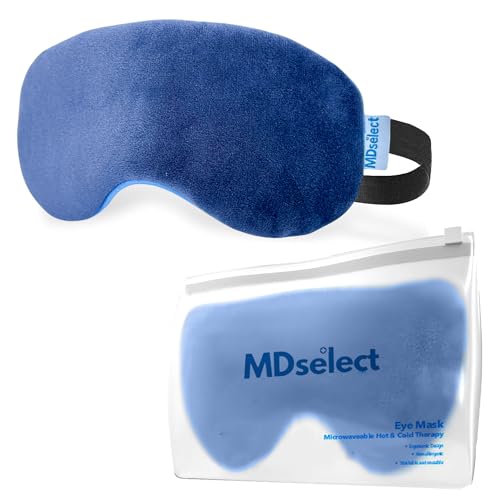 MDselect Microwavable & Freezable Hydro Beads Eye Mask - Warm & Cold Therapy for Dry Eyes, Styes, Blepharitis & Sinus Relief