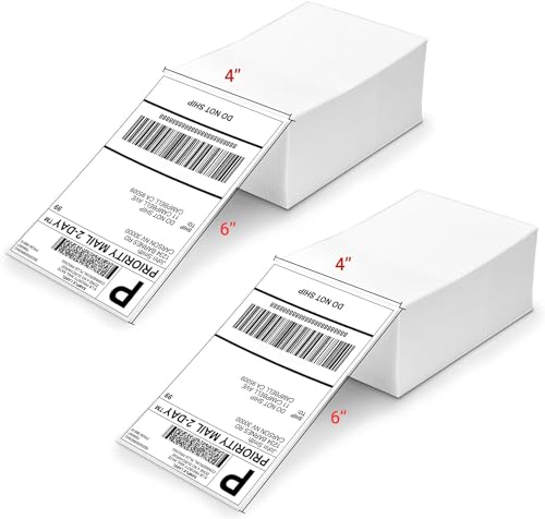 Image of 4x6 Thermal Labels 1000pcs, 2 Packs of 500 4x6 Fold Labels - Compatible with JADENS, ASprink, Phomemo, Rollo, Zebra, Omezizy and Other Thermal Printers
