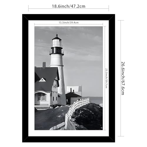 Picrit 19x27 Picture Frame 3 Pack, Black Poster Frame, Display Poster 16 x 24 with Mat or 19 x 27 without Mat for Horizontal or Vertical Wall Mounting