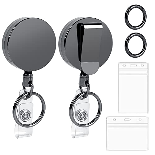 Vicloon Retractable Lanyard, 2pcs Id Badge Holder with Card Holder Retractable Badge Holder Key Chain and Key Belt Reel