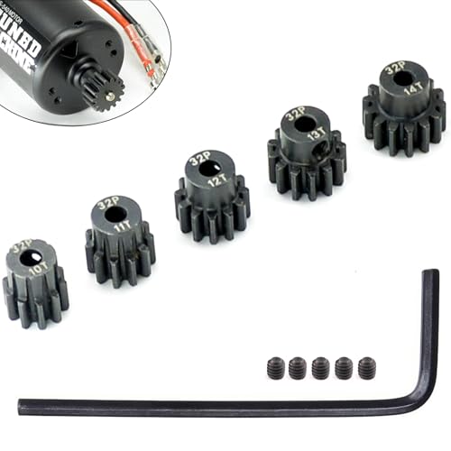32P Hardened Pinion Gear Set 1/8inch Hole Metal Pinion Gear 10T 11T 12T 13T 14T 3.175mm RC Motor...