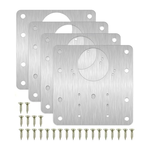 2/4/10pcs Door Hinge Repair Plate for Cabinet Furniture Stainless Steel Hinges Mounting Tool Kitchen Cupboard Door Fixing Plate (Color : 4pc)