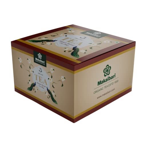 Image of Makaibari Biodegradable Organic Fuso Pyramid Tea Bag Earl Grey | Usda Certified Tea | Anti-Oxidants, Immunity Booster | 100% Organic | 50 Tea Bags, Black Tea, 220 Gram