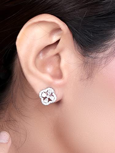 Image of Pissara Stunning 925 Sterling Silver Valentine Day Gift Cubic Zirconia Earrings For Women And Girls|with Authenticity Certificate, 925 Stamp & 6 Months Warranty (E104602)