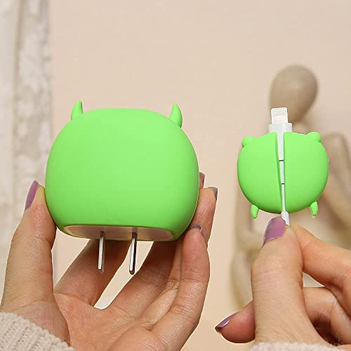 Image of J'TTON Case Cover for 18W /20W iPhone Adapter & USB-C Cable | Cute 3D Cartoon Character (Green Monster)