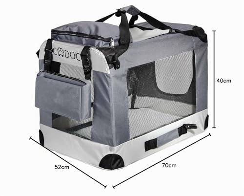 Miniatura 10 de Cadoca Transportadora Mascotas Talla L Plegable 70x52x40cm Transportín Bolsa Viajes Perros Gatos