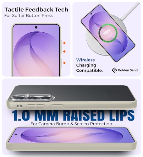 Image of Golden Sand for Samsung Galaxy S26 5G - Rugged Frosted Semi Transparent PC Shock Proof Slim Back Case for Samsung Galaxy S26, Silver Ivory