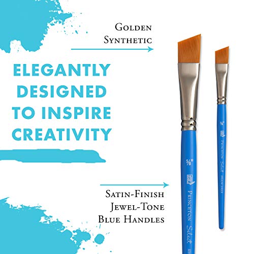 Princeton Select Artiste, Series 3750, Paint Brush For Acrylic, Watercolor And Oil, Angle Shader, 5/8 Inch #TOP3