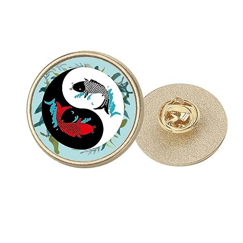 Broche poisson dorée ronde pour personnaliser une veste basique