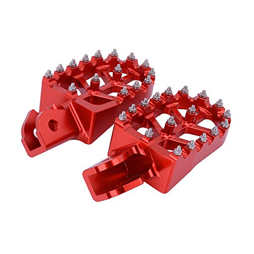 Jfg Racing Billet Mx Wide Foot Pegs Footpegs Foot Pedals Rests - For Crf150F 03-19 Crf230F 03-19- Red #TOP3