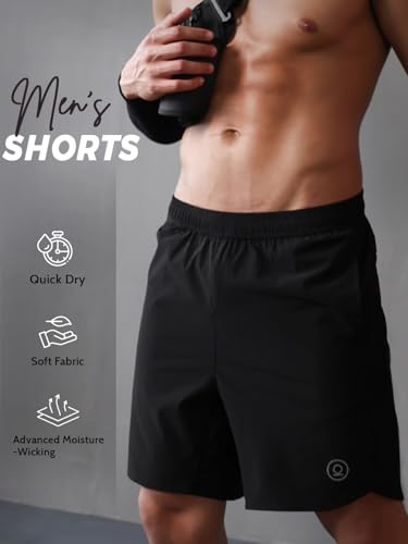 Image of CHKOKKO Shorts for Men Stylish Gym Workout Running Shorts Sports Cycling Summer Wear Dry Fit Side and Back Pockets Activewear Comfortable Training Shorts Pant for Man