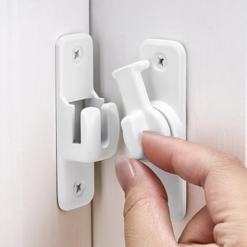 2 Pcs White 90/180 Degree Flip Latch,Zinc Alloy Barn Door Latch by INIRET - Used condition - US$13.59