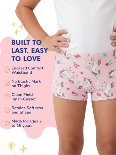 Image of mackly Girls Boxers (Pack of 3) - Cotton Boxer Shorts, Seamless Comfort, Mid Waist Boyshorts Panties
