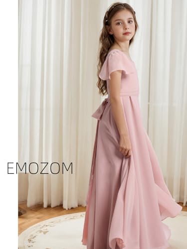 Chiffon Flower Girls Dresses Cap Sleeve Junior Bridesmaid Dress A Line Girls Wedding Party Dress2