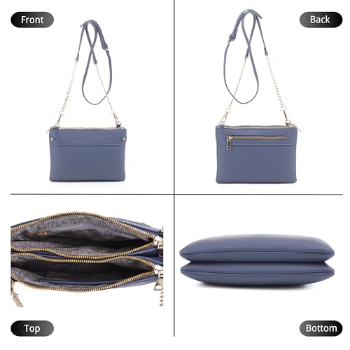 Isabelle Faux Leather Crossbody Bag with Multiple Compartments, Detachable Chain Strap2