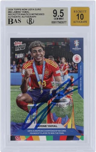 Lamine Yamal Spain FC Signed Autograph 2024 Topps 9.5 Gem Mint 10 Auto Beckett - Autographed Soccer Cards