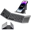 LAMA Foldable Bluetooth Keyboard with Trackpad, Wireless Portable Ultra-Slim Foldable Keyboard for iPad Tablet Smartphone iOS Android Windows PC, Grey