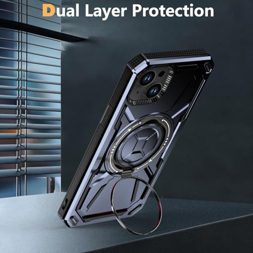 Coque iPhone 15 Plus avec anneau support en métal compatible charge sans fil - 6