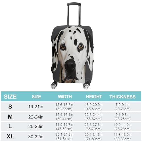 Housse de valise dalmatien blanche anti-rayures en polyester lavable pour protéger votre bagage M - 2