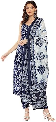 GoSriKi Women Rayon Blend Kurta Pant With Dupatta
