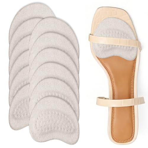 LURVOUS 6 Pares Almohadillas Metatarso, Media Plantilla Antepié Mujer para Tacones Altos, Autoadhesivo Antideslizante para Zapatos Incómodos