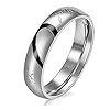 JewelryWe Bijoux Lot de 2 Bague Homme Femme Appariement Coeur Real Love Anniversaire Alliance Acier Inoxydable Couples Anneaux Fantaisie (Envoyer Taille par e-Mail) #1