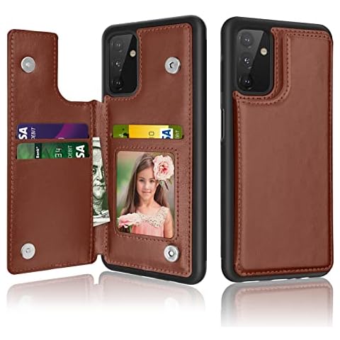 Hisdou Compatible for Samsung Galaxy A13（5G） Wallet Phone Case, Flip Card Holder Slot Magnetic PU Leather Purse Kickstand Shockproof Protective Case(Brown) Cover