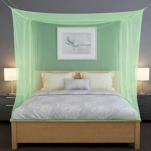 Yuvraz Mosquito Net for Bed | Foldable & Breathable Bed Net with Strong Mesh | All-Round Protection from Mosquitoes, Flies & Insects Ideal for Double/Single Bed (Green, 8 * 8 ft)
