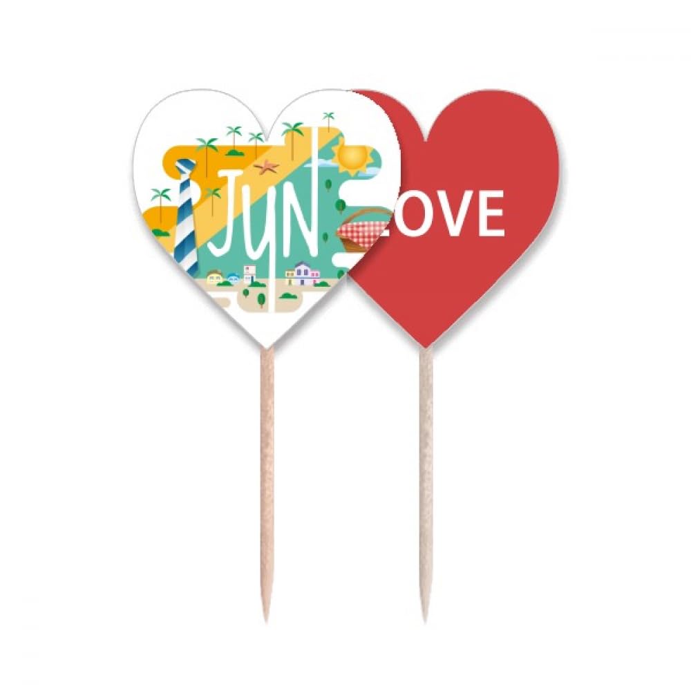 Illustration de la saison du mois de juin cure-dents drapeau pour embellir un buffet terne