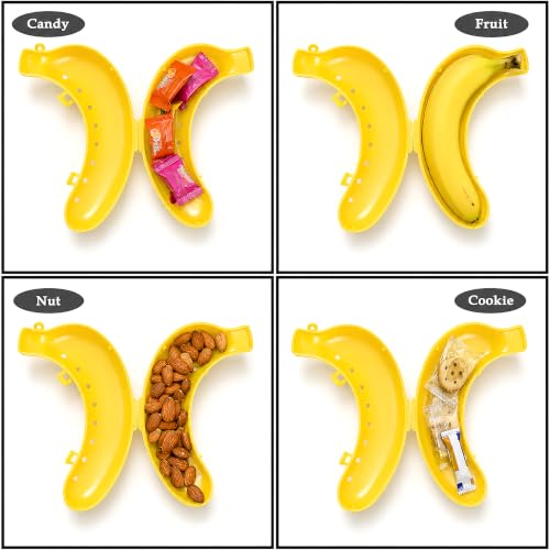 Image of VGRASSP Pack of 4 Banana Storage Case For Kids - Banana Box For School And Outdoor - Color As Per Stock