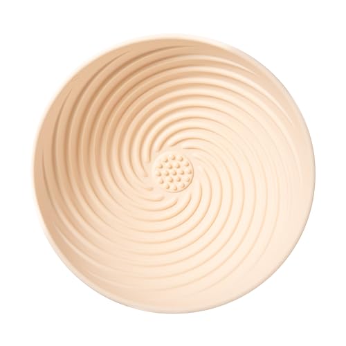 Awoo Wobbowl - Silicone Dog Lick Mat and Slow Feeder Bowl - Dishwasher Safe Pet Dish - Interactive and Engaging for Dogs, Cats, Puppies & Kittens - for Wet & Dry Food (Almond)