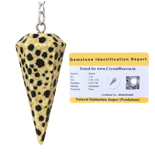 Image of Dalmatian Jasper Pendulum Dowsing Tool - Natural Crystal Pendulum for Spiritual Guidance - Premium Dowser Pendulum for Accurate Divination and Energy Healing - Perfect for Energy Healing and Chakra Balancing - Handcrafted with Precision and Elegance